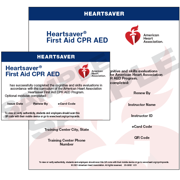 AHA Heartsaver First Aid CPR/AED